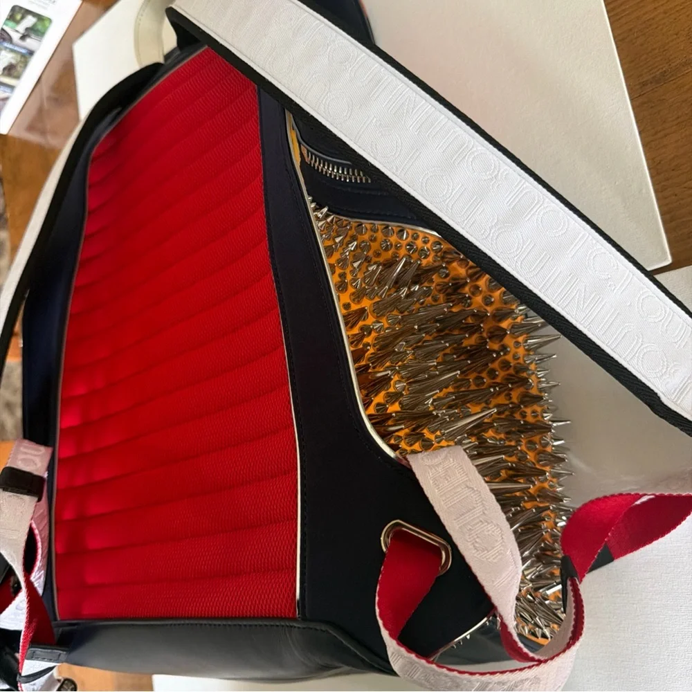 New Christian Louboutin Large Multicolor Spiked Backpack $5000